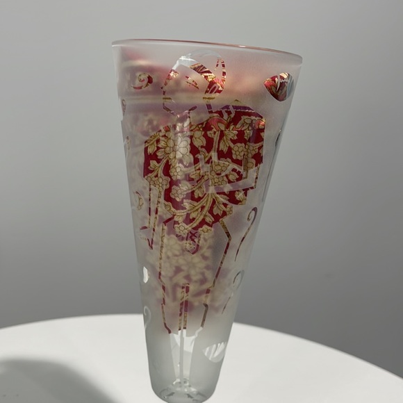 Football Player Pilsner Beer Frosted Stem Glass Libbey Vintage 1990s - Picture 2 of 11